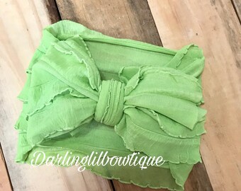 Lime green ruffle wrap