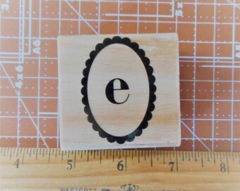 Lower Case e Rubber Stamp