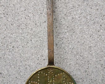 Antique handmade brass sieve (medium) with copper rivets from the Mediterranean, circa late 1800's – early 1900's