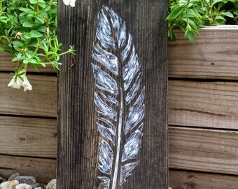 Feather Sign, Boho Decor, Boho Feather Sign, Feather Wall Art, Tribal Feather Sign, Wooden Signs, Feather Art, Indian Feather Sign, Feather