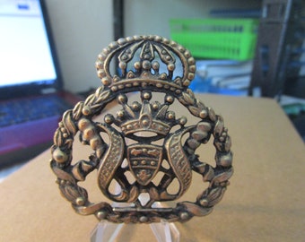 Vintage Heraldic Coat of Arms Ceremonial Cap Badge #1888