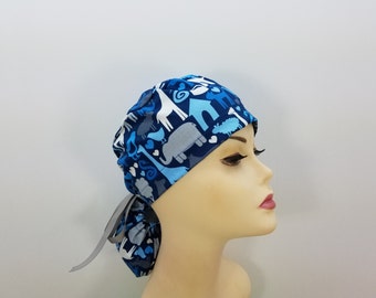 Surgical Cap ponytail stile-Loves Domestic Animals-cotton 100%