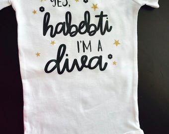 Habibti onesie, habebti bodysuit, Arabic baby bodysuit, Arabic baby onesie