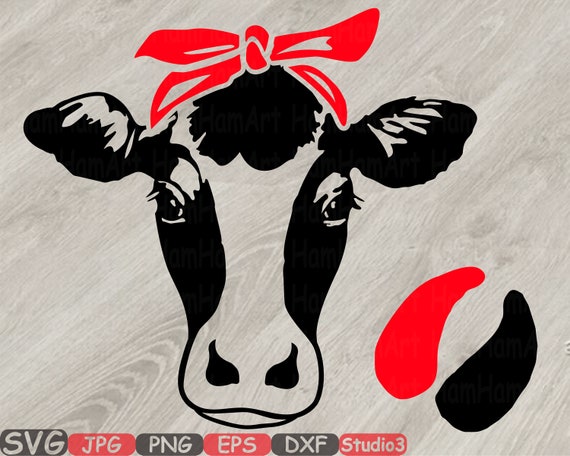 Download Cow Head whit Bandana Silhouette SVG Cutting Files Clip Art