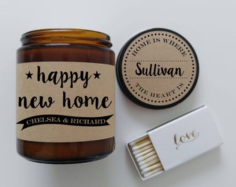 New Home Gift Housewarming Gift House Warming Gift First Home Gift Scented Candle Gift Personalized Gift for Home Moving Gift Soy Candle