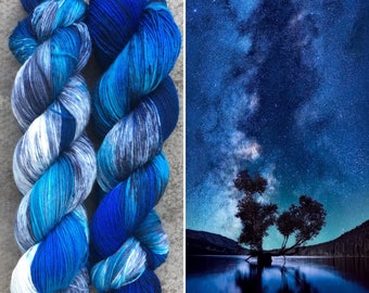 Night Sky, indie dyed merino nylon sock yarn