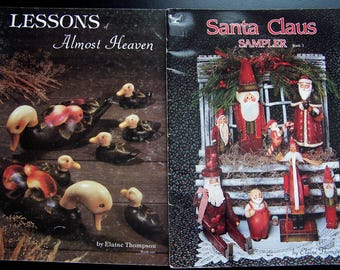 SALE! Elaine Thompson Christmas Tole Painting Santa Claus Sampler & Lessons of Almost Heaven