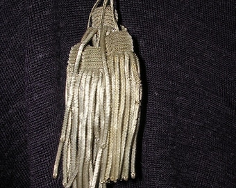 Four Antique Silver Metallic Bullion Tassels 1920s Germany 3 and 1/2" long