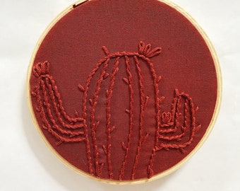 Cactus Embroidery 4 inch hoop