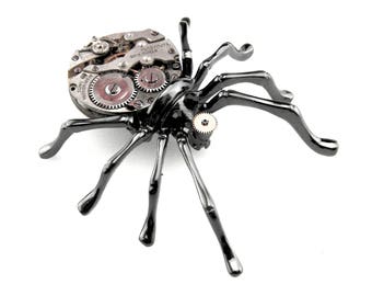 Steampunk Spider Pin - Halloween Spider Brooch - Tarantula Brooch - Black Widow Brooch - Gothic Spider Brooch - Cosplay Spider Pin