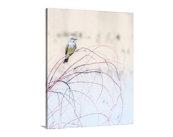 Kingbird Picture, Bird Art Print, Pastel Bird Art, Gift for Bird Lovers, Bird Photography, Minimalist Art, Vertical Bird Print, Birder Gift