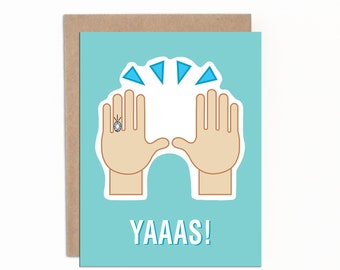Funny Engagement Card, Bridal Shower Card, Wedding Shower Card, Congratulations Engaged Card, Finally Engaged Card, Funny Wedding Card