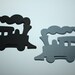 18 x Train Die Cuts - black and grey