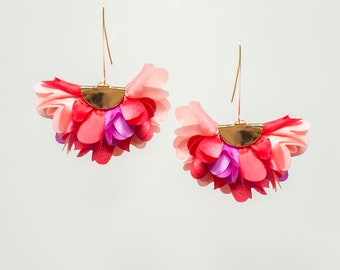 Statement Jewelry Statement Earrings Floral Earrings Boho Earrings Gold Earrings/ CICIRI