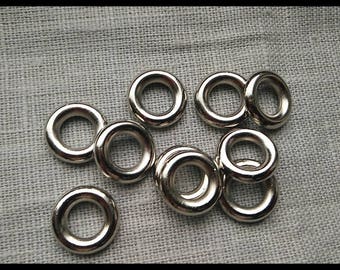 Set of 10 rings CCB look metal 15mm