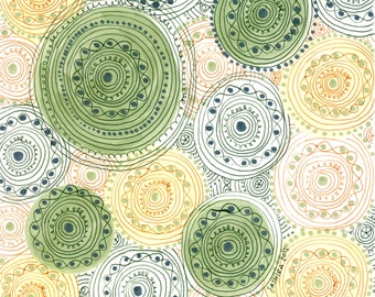 Green Mandala Art - Mandala Art - Mandala Wall Art - Bohemian Art - Hand Drawn Mandala - Meditative Wall Art - Meditation Art - Original