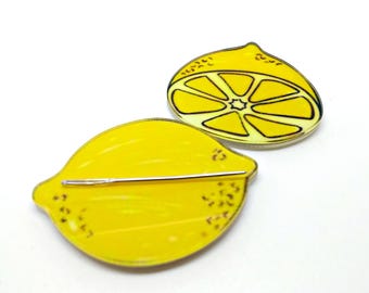 lemon needle minder - magnet for cross stich - lemons needle nanny - fruit food needleminder for embroidery