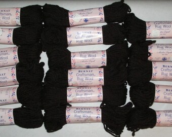 Vintage Lot 17 Skeins BERNAT RUG WOOL Virgin Wool Dark Flemish Brown Craftsman Tapestry Tone