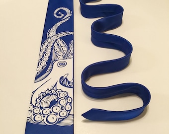 Octopus Necktie, Blue Necktie