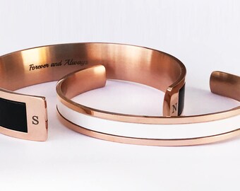 Matching Couple Bracelets Wedding Gift Personalized Gift For Couples Unique Wedding Gift Set Couples Jewelry for Couples Gift Rose Gold
