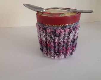 Ice Cream Cozy - Crochet Cozy - Purple w/ Black Verigated
