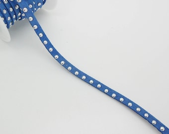 50 cm Suede Blue and Silver 5 mm