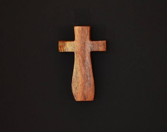 Wood Wall Cross;Hanging Cross-3"x5"x1";One Only;Two Tone;Handcrafted;Texas Mesquite Wood;Christian Gift; Free Ground Shipping; cc5-4112917