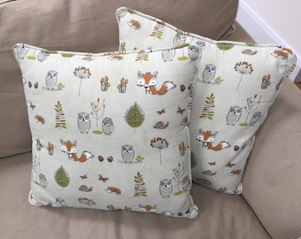 Bepsoke Cushions Nature Inspired Woodland Animal Pattern