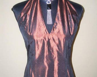 Vintage Scott McClintock Gold Bronze Sparkle Gown Sz 10