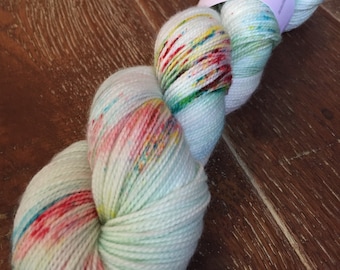 Hand Dyed Superwash Merino Nylon Titanium Sock Yarn, 100g/3.5oz, 'Turn Up The Radio'
