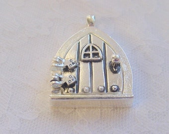 2 Fairy Door Wish Keeper Locket / Pendant Antique Silver 2000 CLEARANCE CLOSEOUT