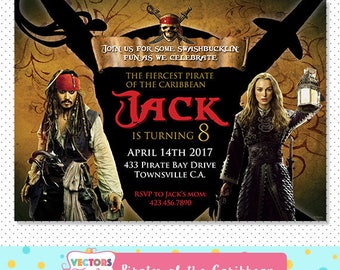 Pirates of the caribbean Invitation, Pirates of the caribbean Party, Pirates of the caribbean Invite, Pirates of the caribbean Birthday