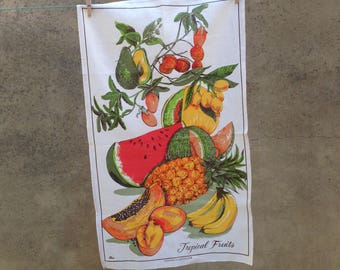Vintage Tropical Fruits tea towel -