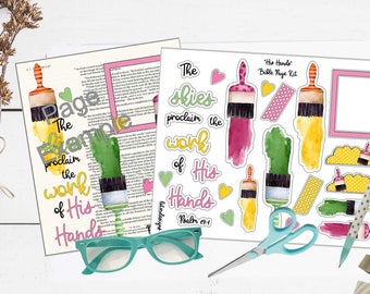 Printable Bible Journaling Page Kit - "His Hands" - Complete kit for Bible Pages or Journals. Fits all Journaling Bibles.