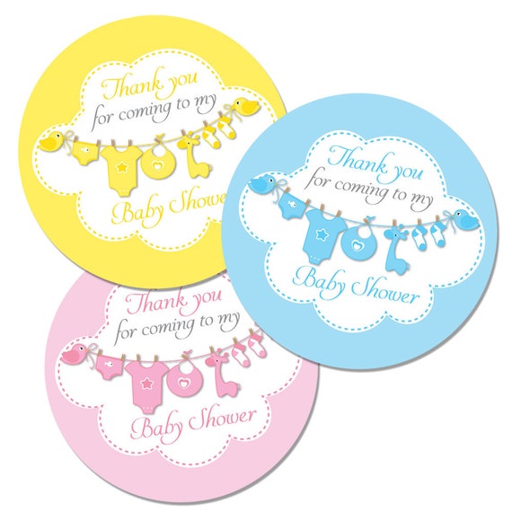 Thank you for coming to my baby shower' 60mm stickers