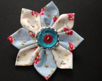 Handmade Cath Kidston fabric flower brooch,pin,corsage fashion for coat,hat,bag,scarf