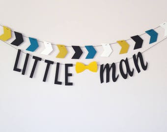 Garland, Little man baby shower, Birthday party decor, Nursery gift