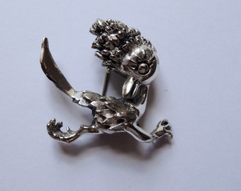 Vintage Tortolani Crislu Roadrunner brooch