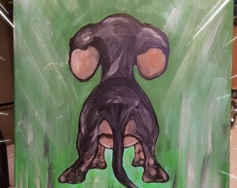 Dachshund puppy painting