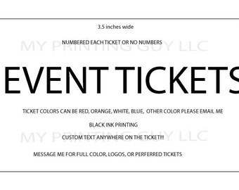 event stag tickets 250 white custom printed raffle tickets