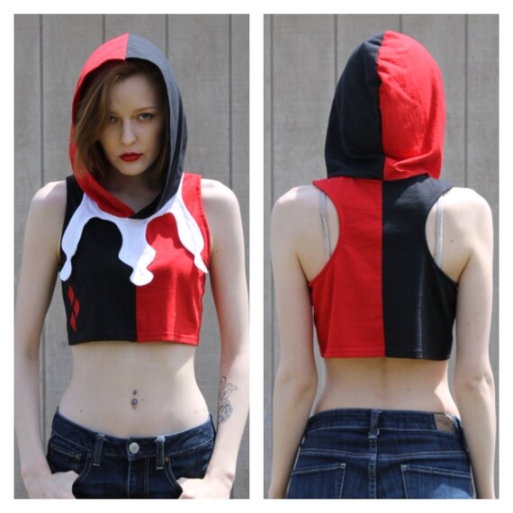 HARLEY QUINN hooded crop top