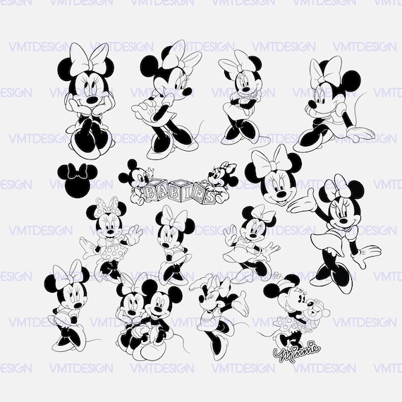 Minnie Mouse svg Minnie Mouse Stencil vector Minnie Mouse