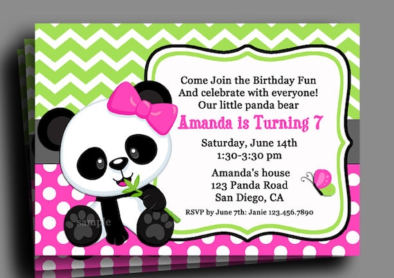 Panda Bear Invitations Free Printable 3