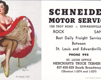 Group of 5 Vintage Ink Blotters, 1959-1962, Gil Elvgren, Schneider Transfer/Motor Service, Edwardsville, IL Advertising....FREE SHIPPING!