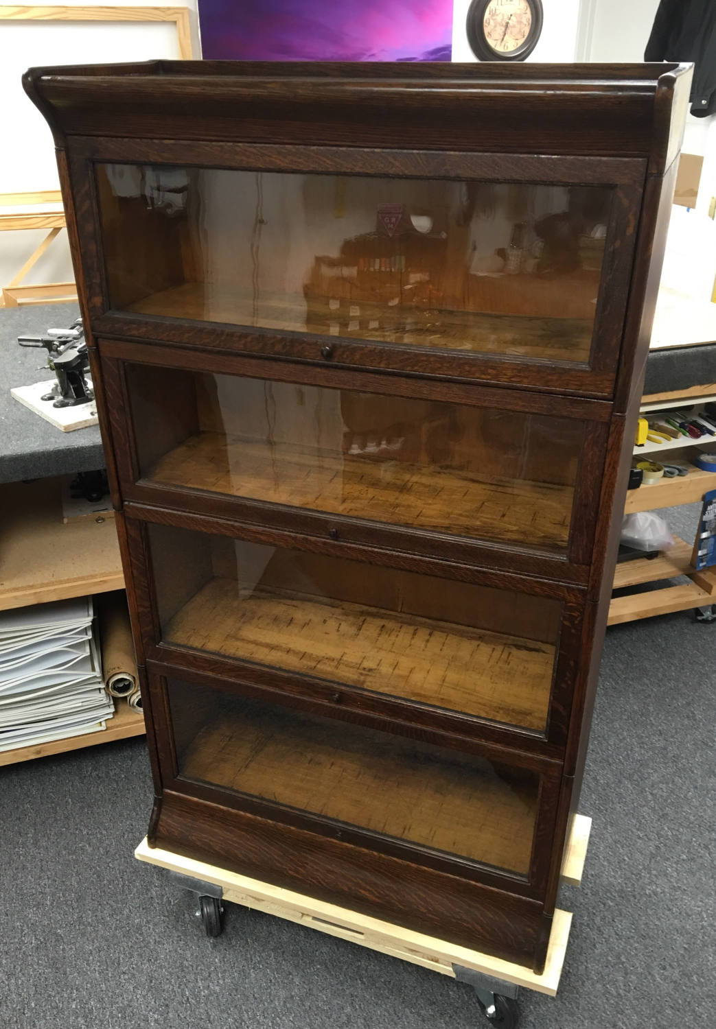 Antique Oak Barrister Bookcase C1881 1904 Four Stack 34x14x60h   Il Fullxfull.1214631127 2xw2 