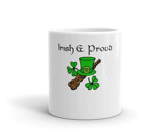 Irish & Proud White Glossy Ceramic Mug