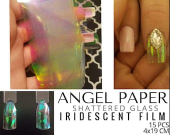 Angel Paper - Iridescent Film for Shattered Glass Effect Nail Art