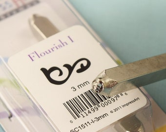 Metal stamp flourish design 3mm metal stamp ImpressArt metal stamp