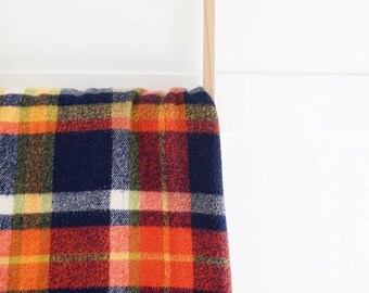 Vintage Plaid Blanket - Cozy Wool Throw - Vintage Wool Blanket - Camp Blanket - Cabin Decor