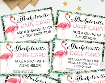 Bachelorette Party Game - Dare Card Game - Printable Bachelorette Game - Bachelorette Party - Flamingo - Bachelorette Dare Drinking Game